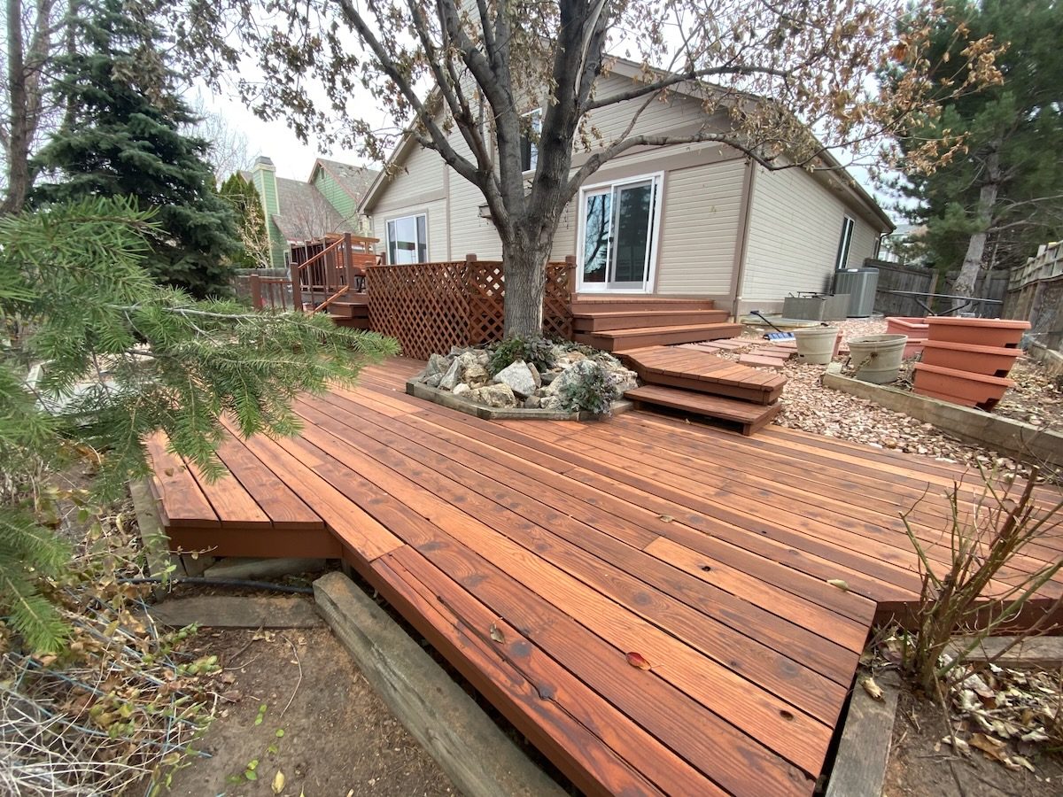 two-tone refinished deck in broomfield co