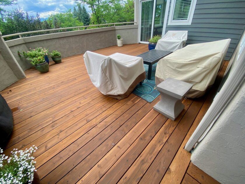 refinished deck with boodge deck stains in lafayette colorado